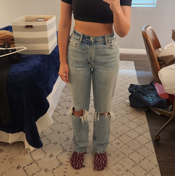Abercrombie Curve Love 90s Ultra High Rise Straight Jeans Size 26 Regular - Picture 2 of 5